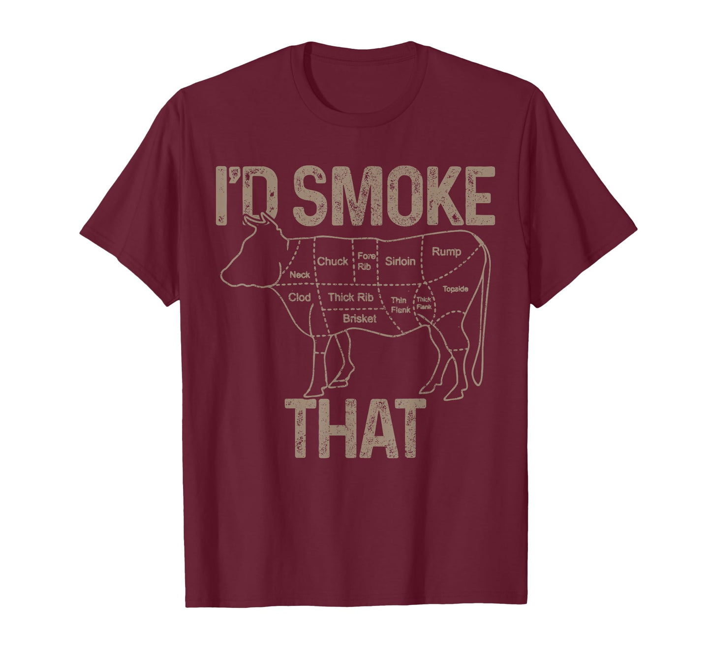 Chef Butcher Cook BBQ I'd Smoke That Cow Beef Funny Gift T-Shirt