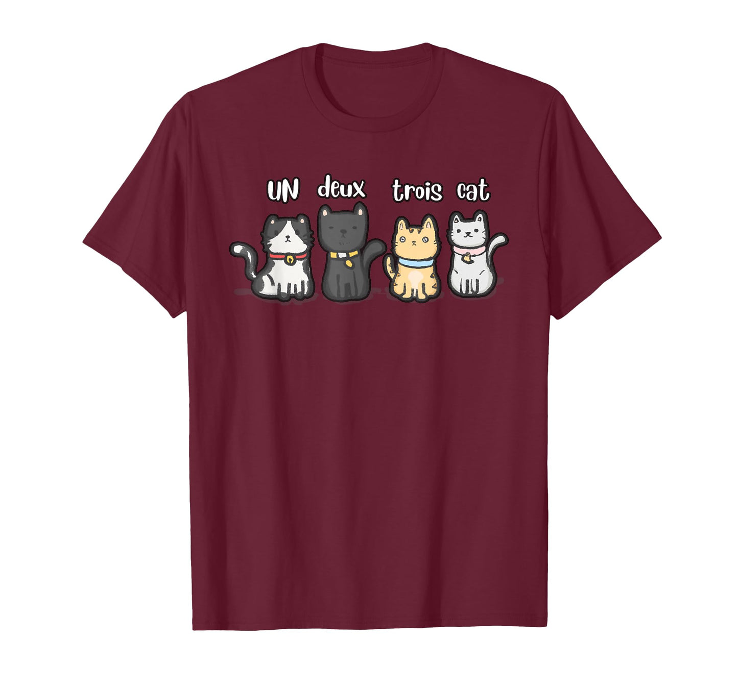 Funny Sarcastic Meme French Un Deux Trois Cat Kitten Lover T-Shirt for Men Women Kids