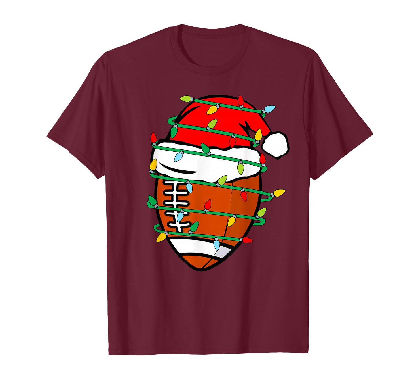 Christmas Football Xmas Santa Sports Kids Boys Men Christmas T-Shirt