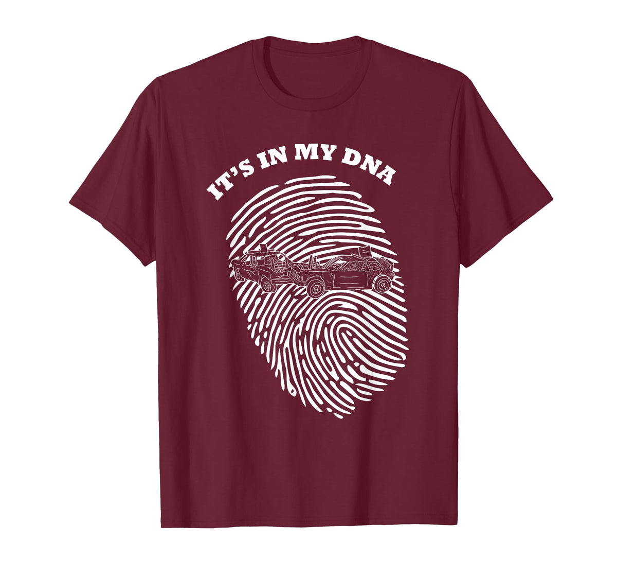 It's In My DNA Demolition Derby Racer Fingerprint Fans Retro T-Shirt