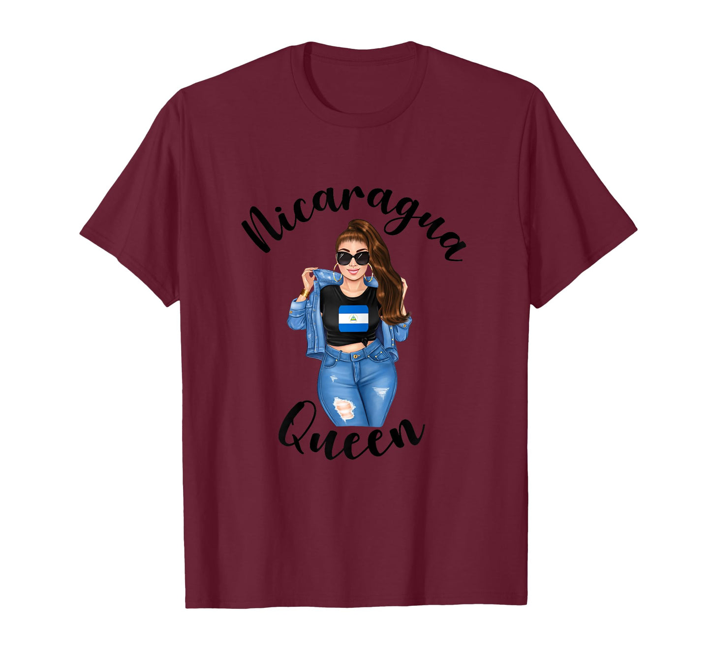 Nicaragua Queen Latina Latin American South Womens Woman T-Shirt