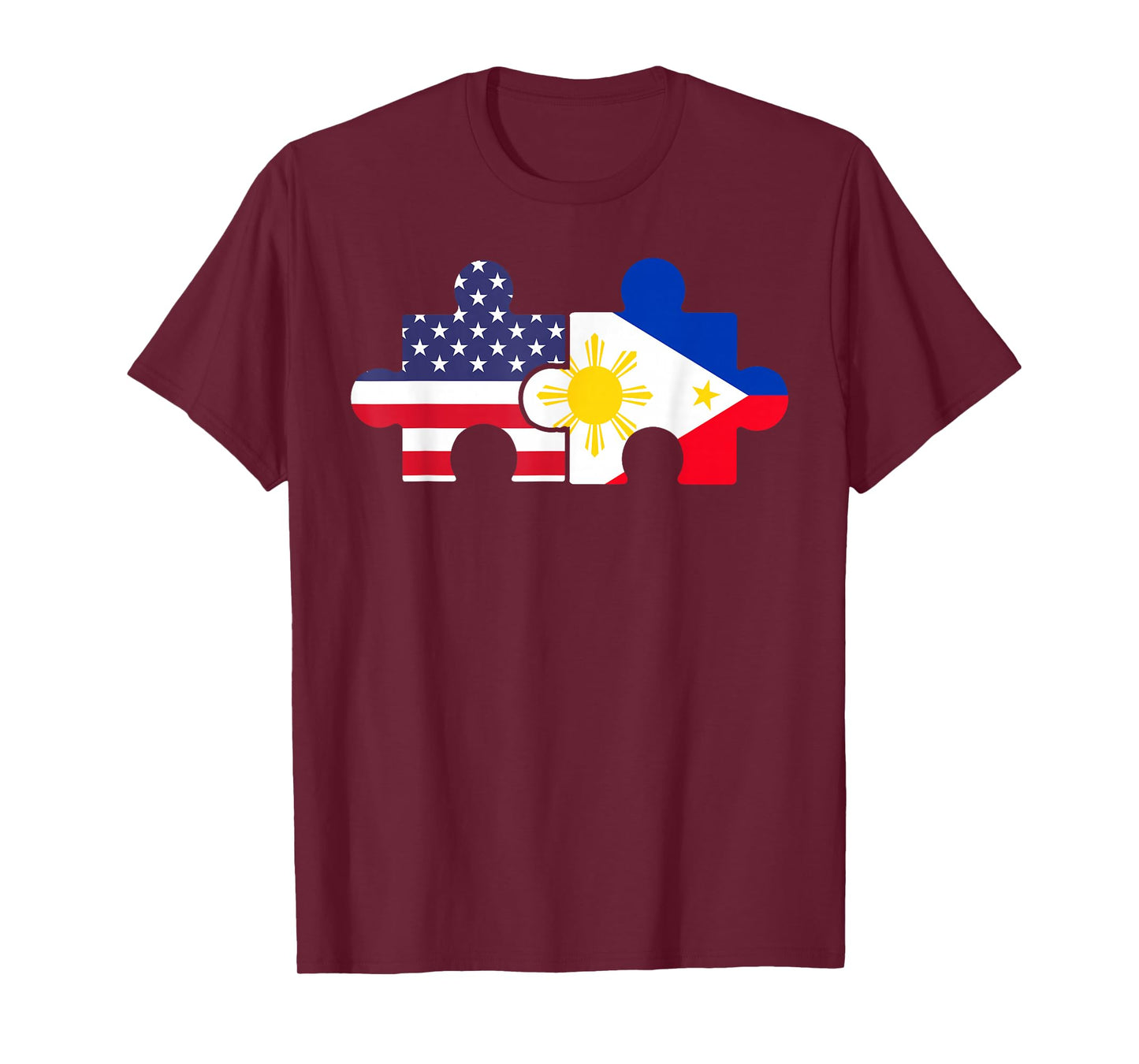 America Flag Filipino Flag Puzzle Piece USA Philippines T-Shirt