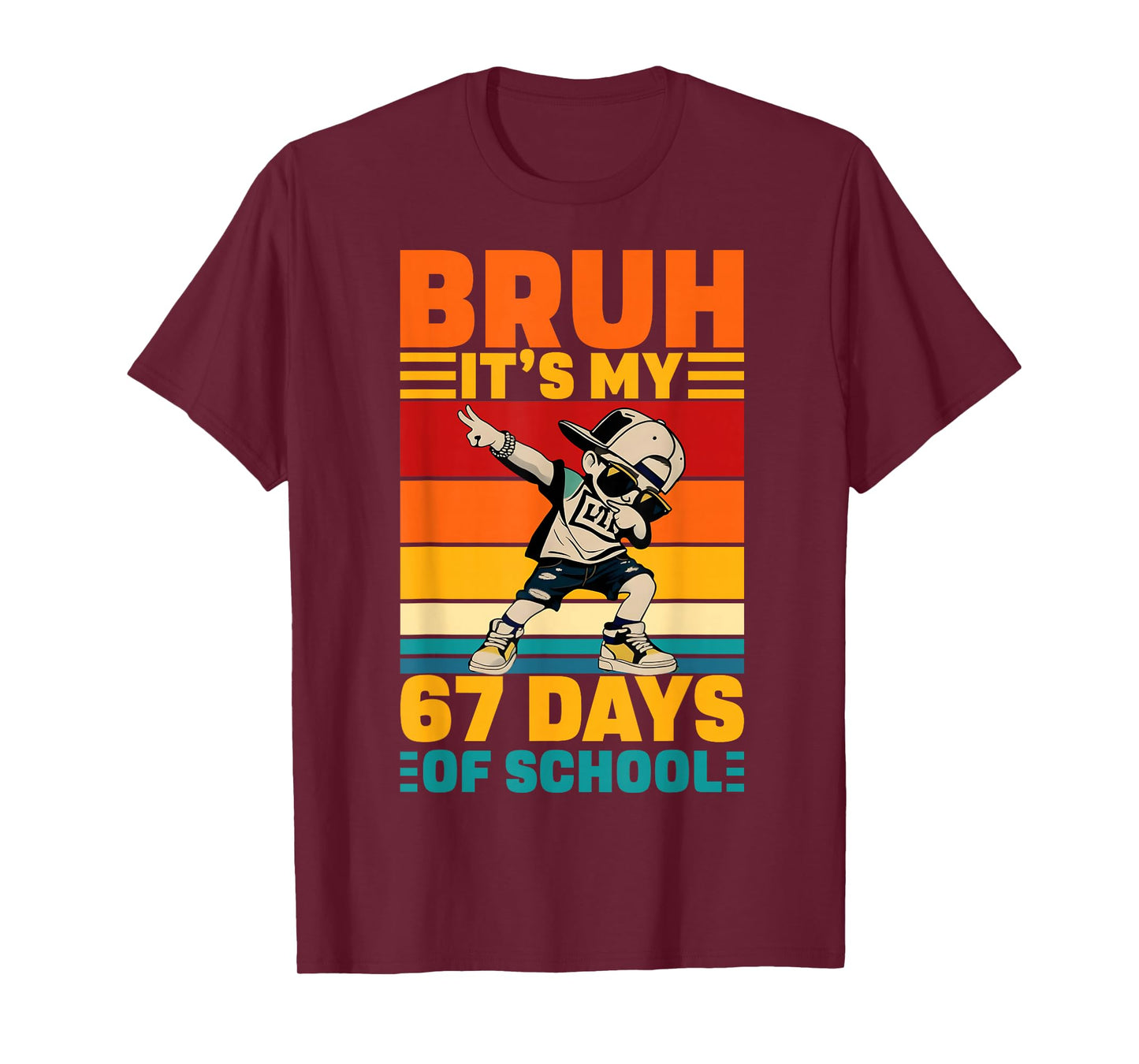 Bruh It's My 67 Days of School Dabbing Boy Funny Six Seven T-Shirt