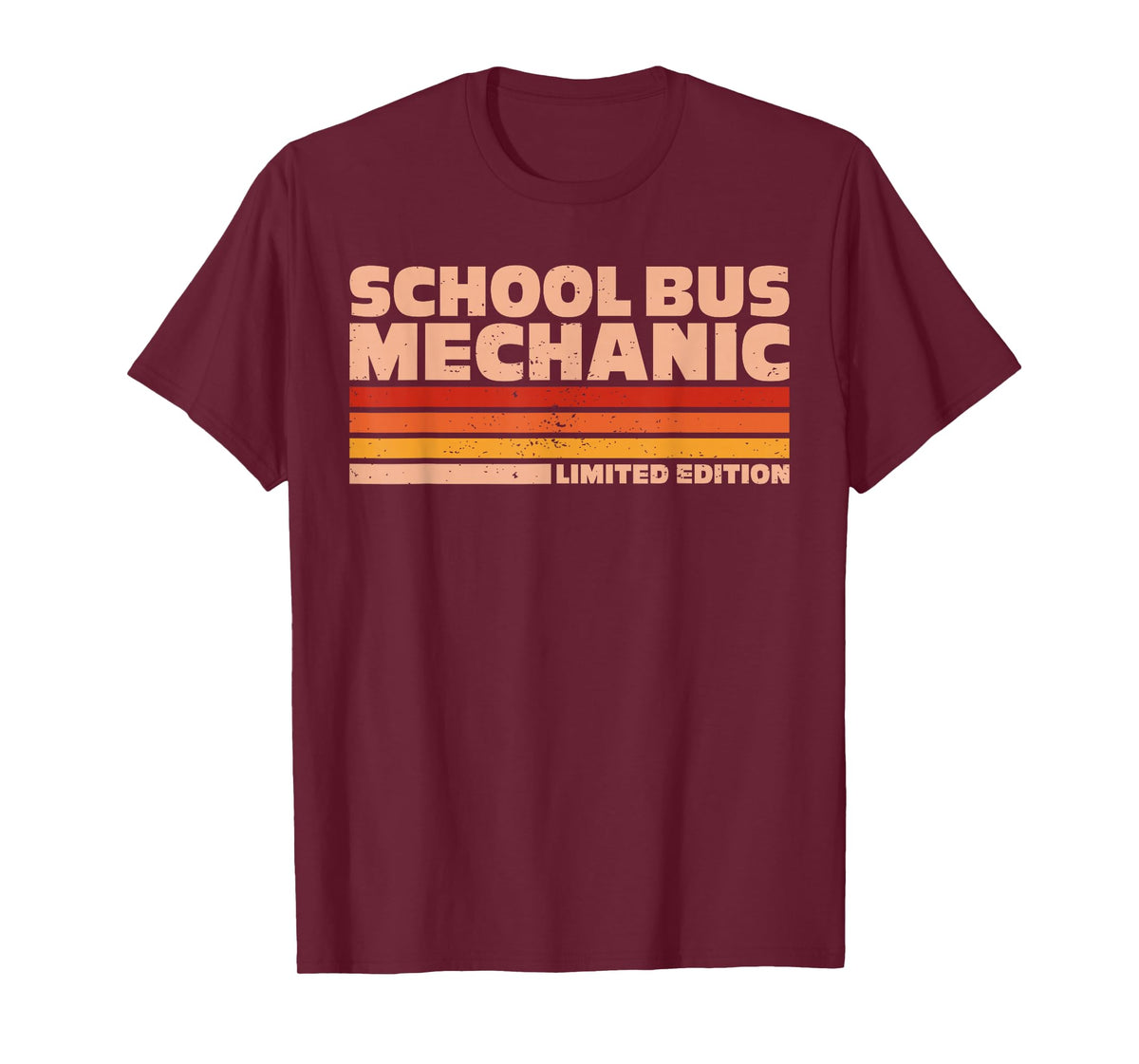 School Bus Mechanic Retro Sunrise T-Shirt