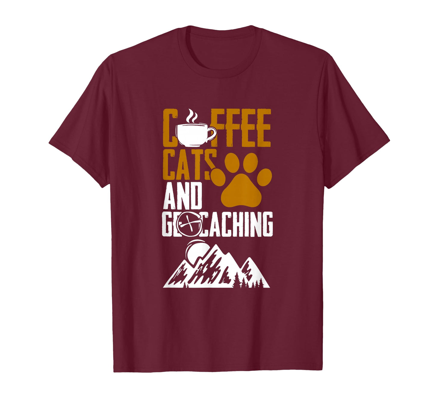 Coffee Cats And Geocaching Geocache Geocacher T-Shirt