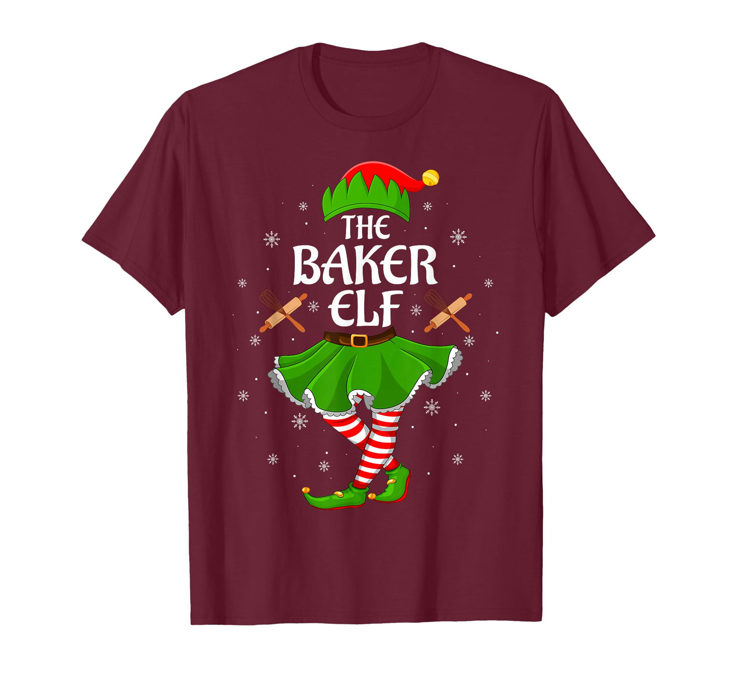 Baker Elf Christmas Family Girls Women Elf Squad Xmas T-Shirt