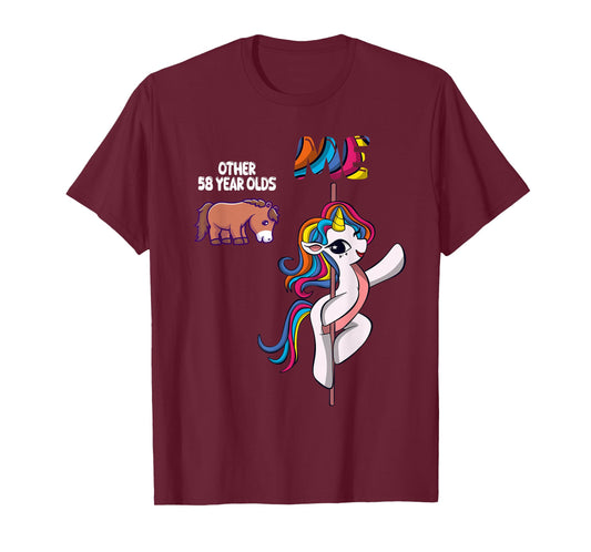 Me vs Other 58 Year Olds Funny 58th Birthday Party Unicorn T-Shirt