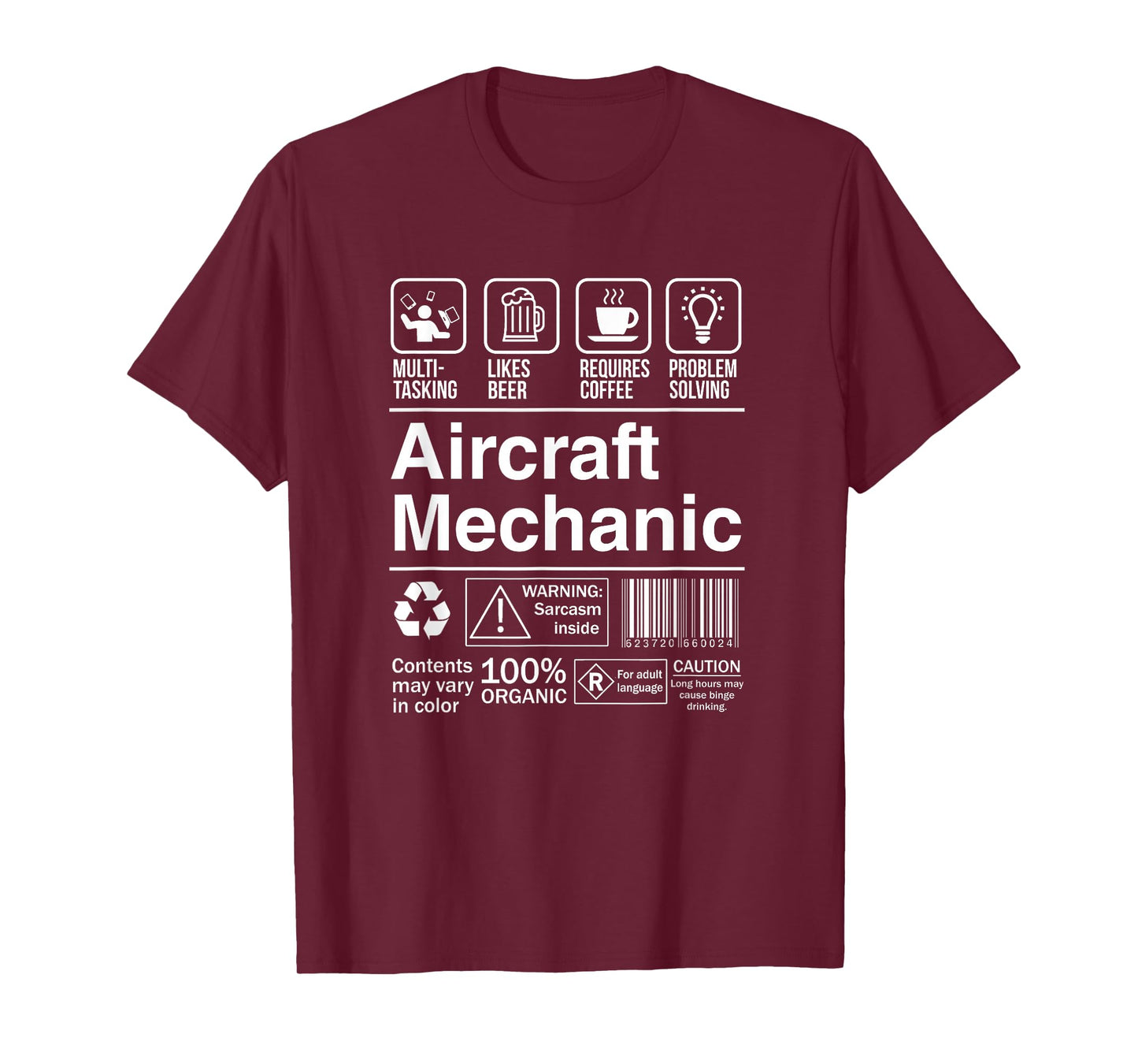 Aircraft Mechanic Product Label Funny Gift T-Shirt