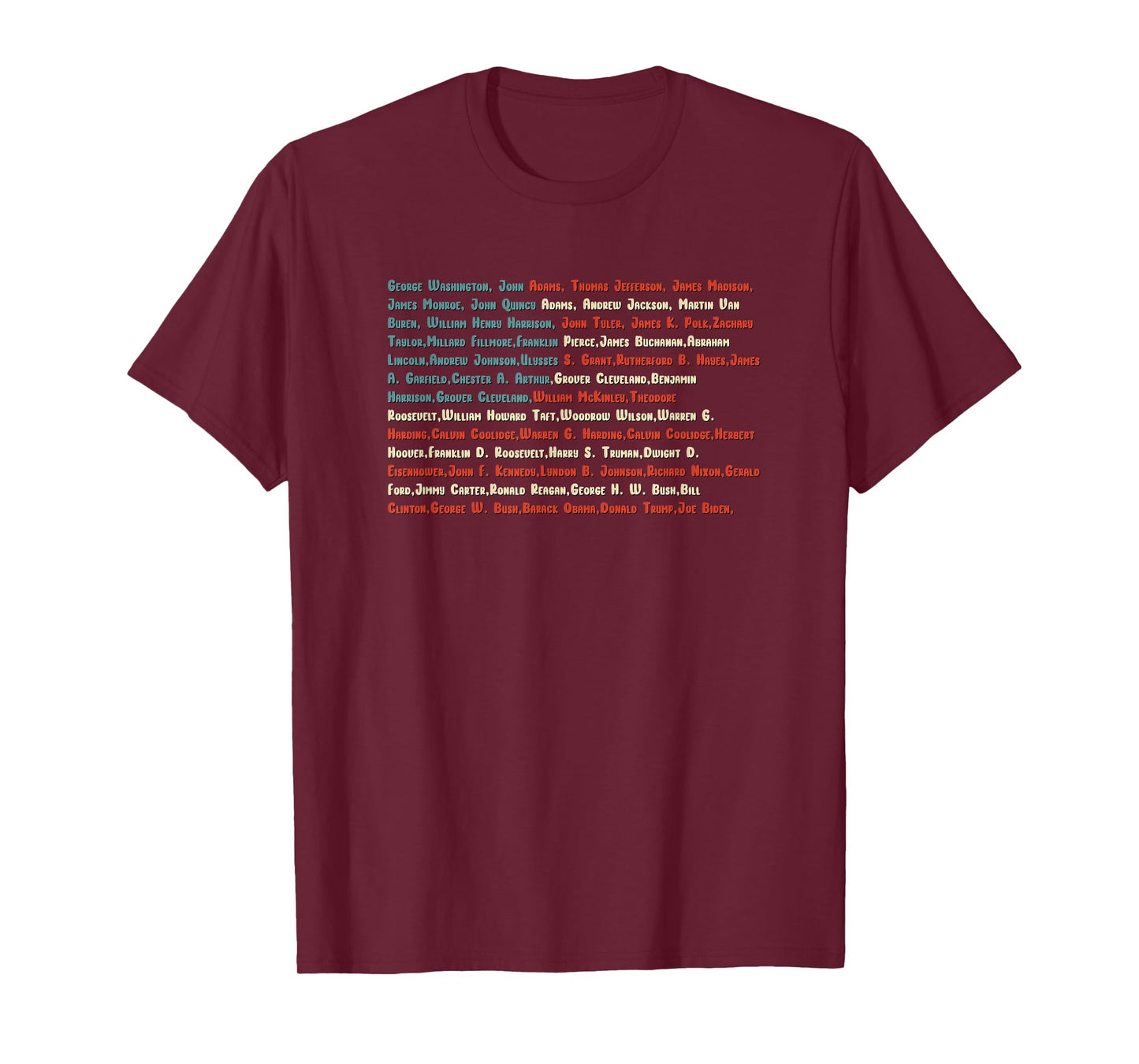 List of Presidents of the United States T-Shirt