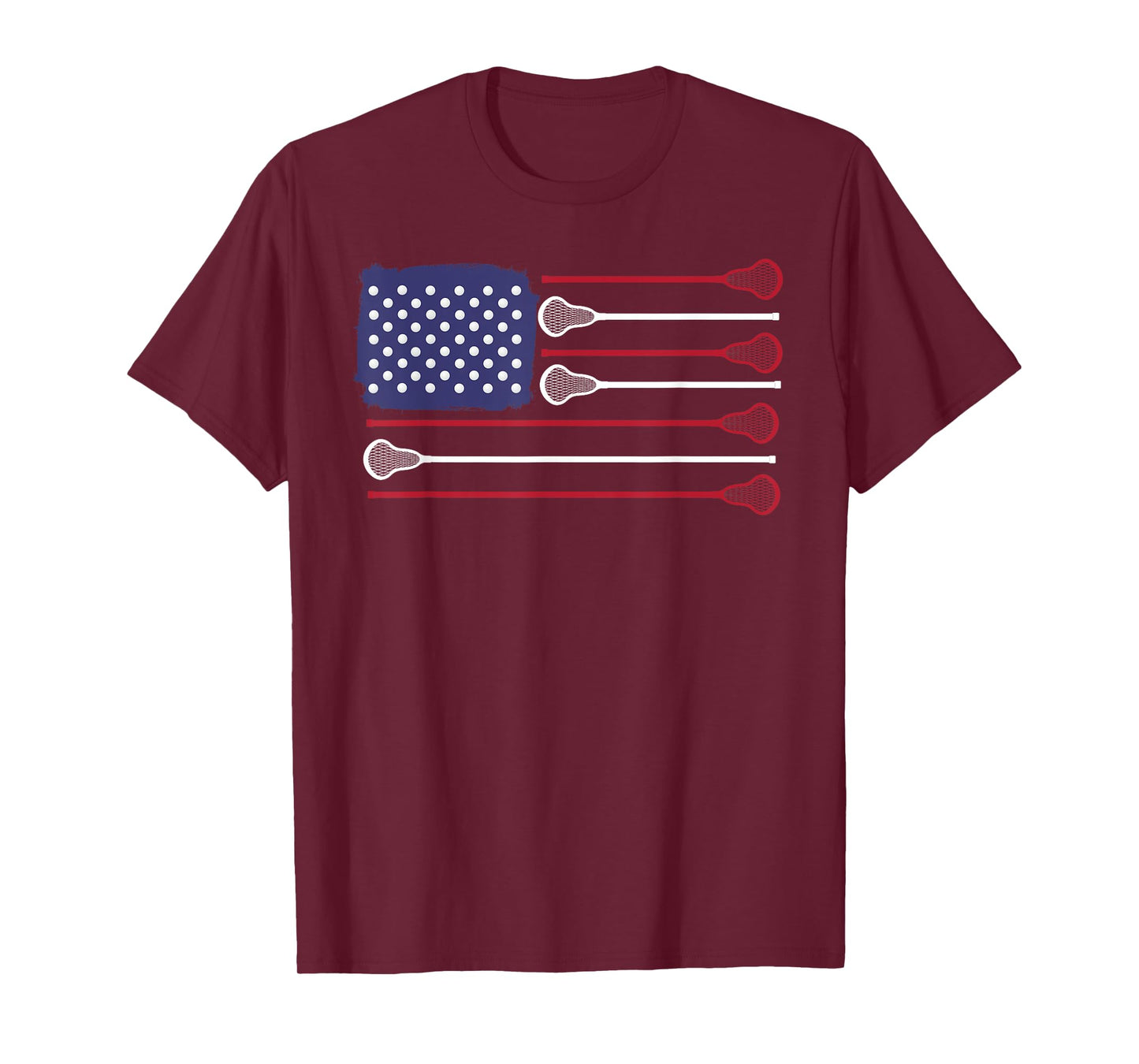 Lacrosse USA Flag Lacrosse Player men woman kids T-Shirt