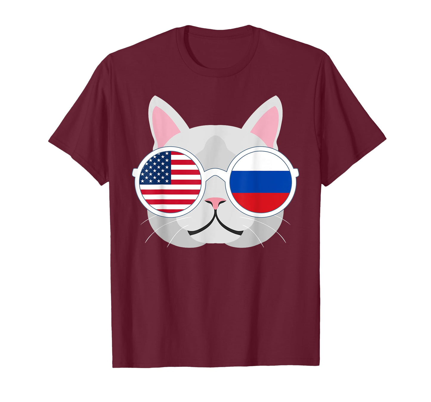 Funny Proud Russian American Flag Russia USA Pride GIft T-Shirt