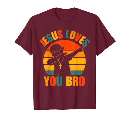 Jesus Love You Bro Dabbing Boy Christian Kids Boys Saying T-Shirt