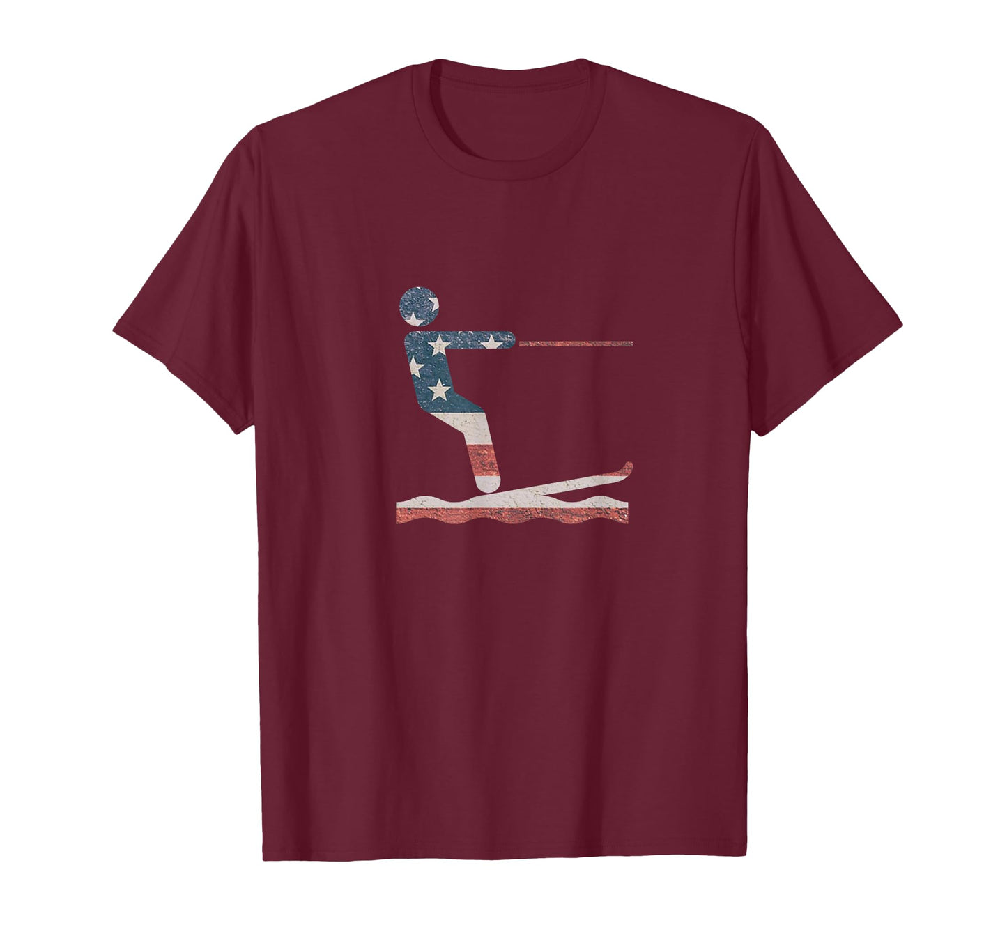 Water Ski T Shirt Water skiing American Flag Tee T-Shirt