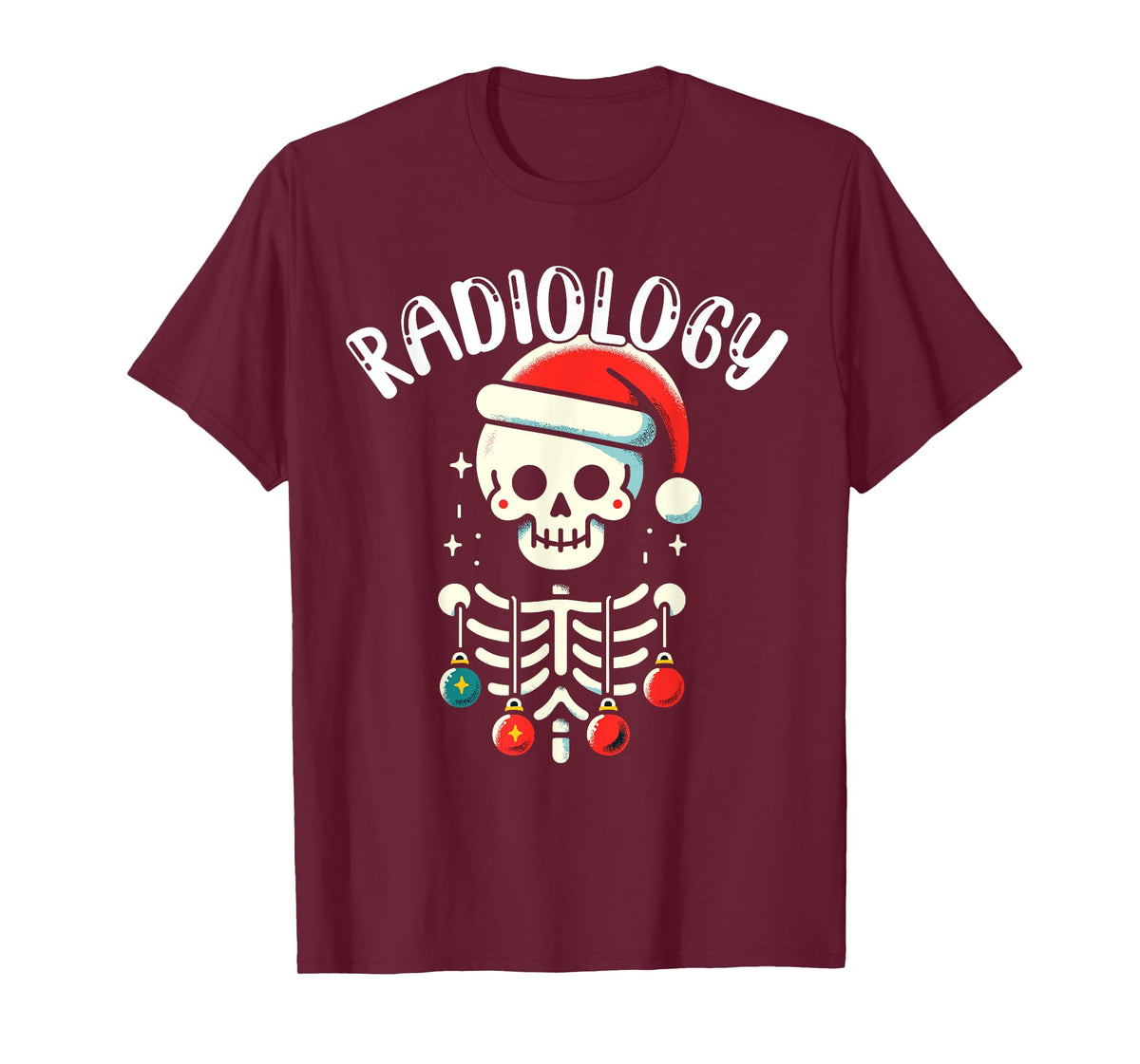 Radiology Christmas Skeleton - Santa Claus Hat X-Ray Tech T-Shirt
