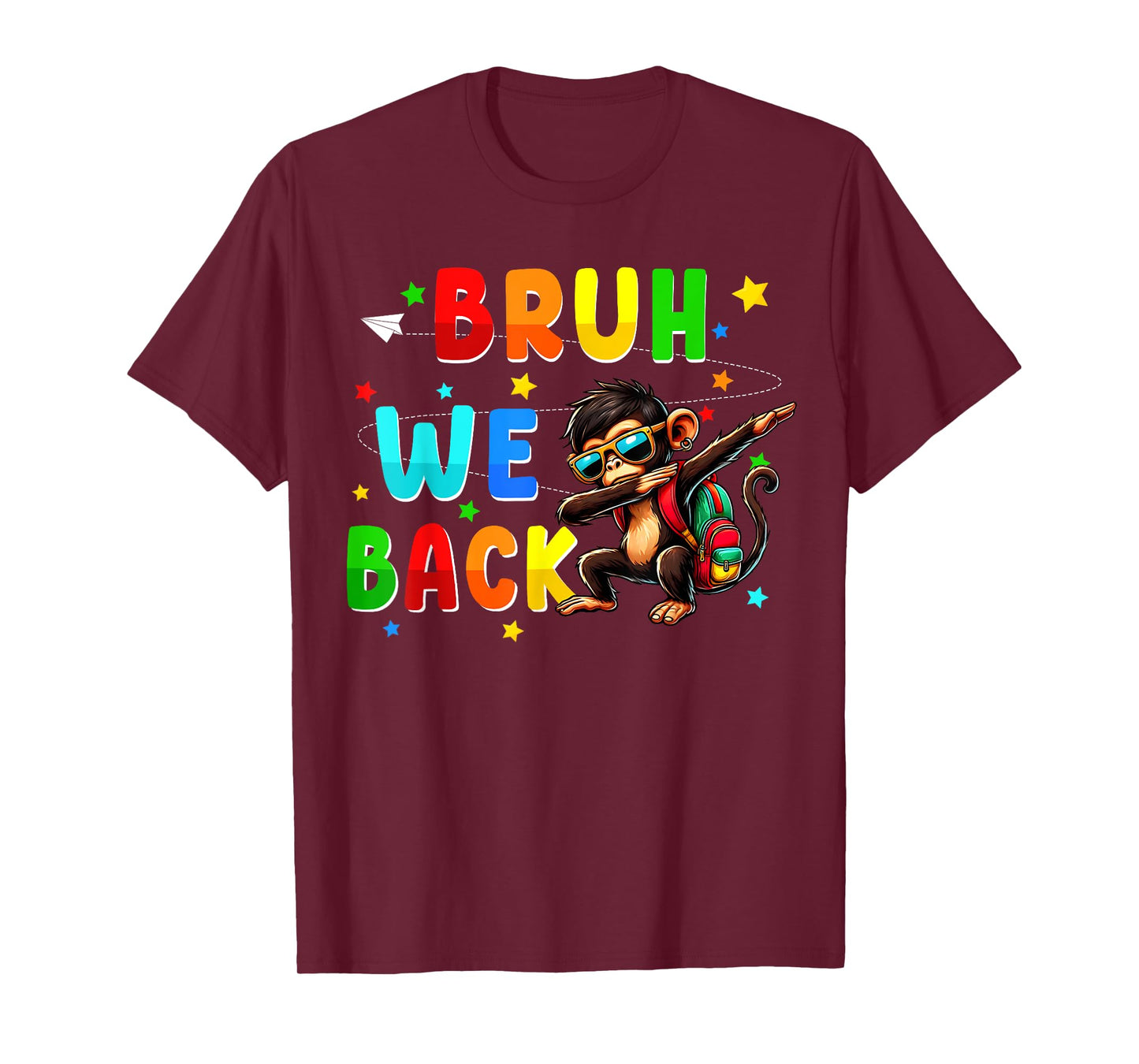 Bruh we back funny back to school stuffs dabbing Monkey T-Shirt