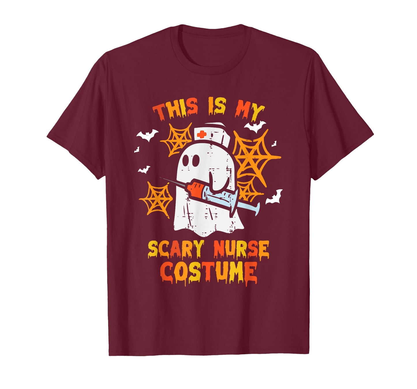 Halloween My Scary Nurse Costume Funny Ghost Scrub Top Women T-Shirt
