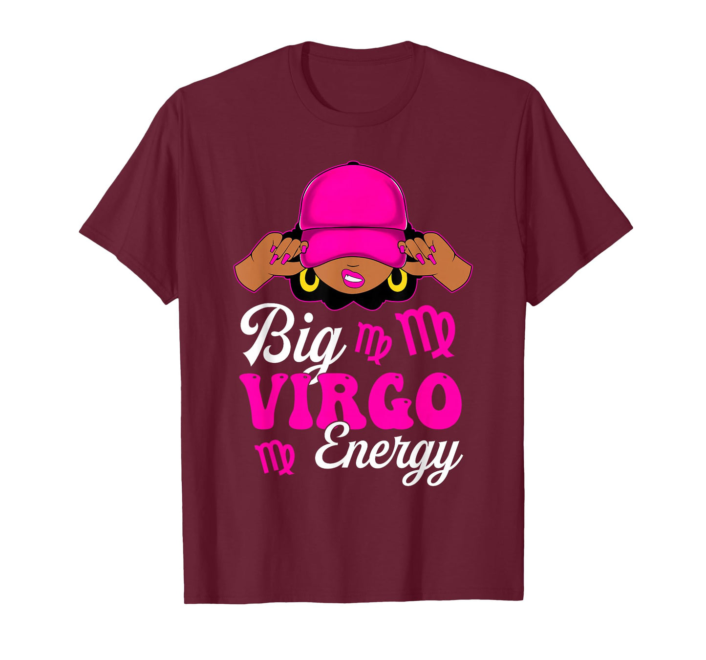 Big Virgo Energy Sassy Black Woman Zodiac Sign T-Shirt
