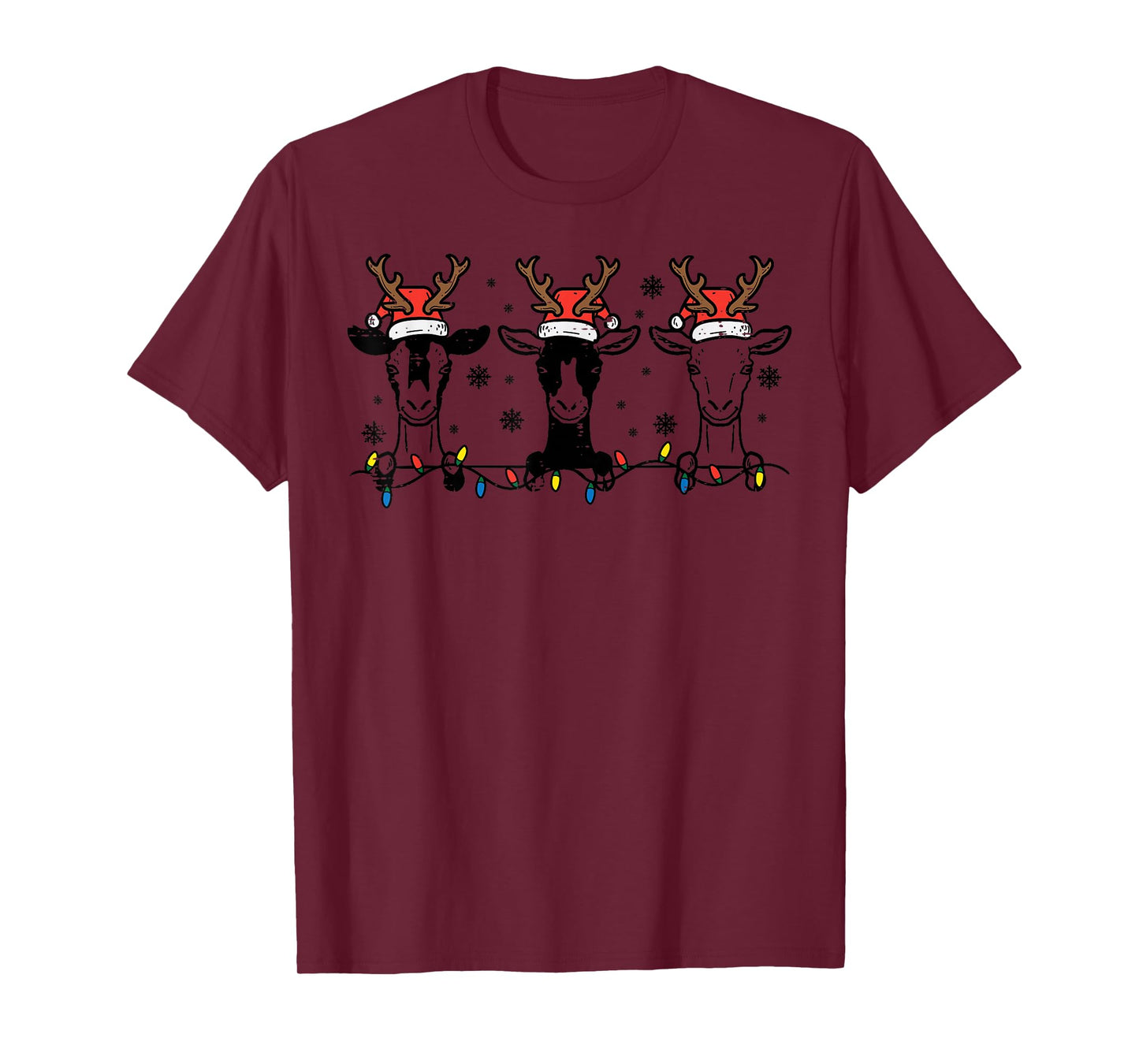 Christmas Goats Santa Xmas Farm Animal Farmer Men Women Kids T-Shirt