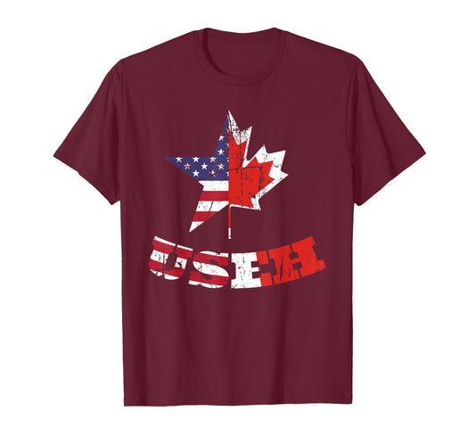 US Eh Flag Canadian American Citizen USEH Dual Citizenship T-Shirt