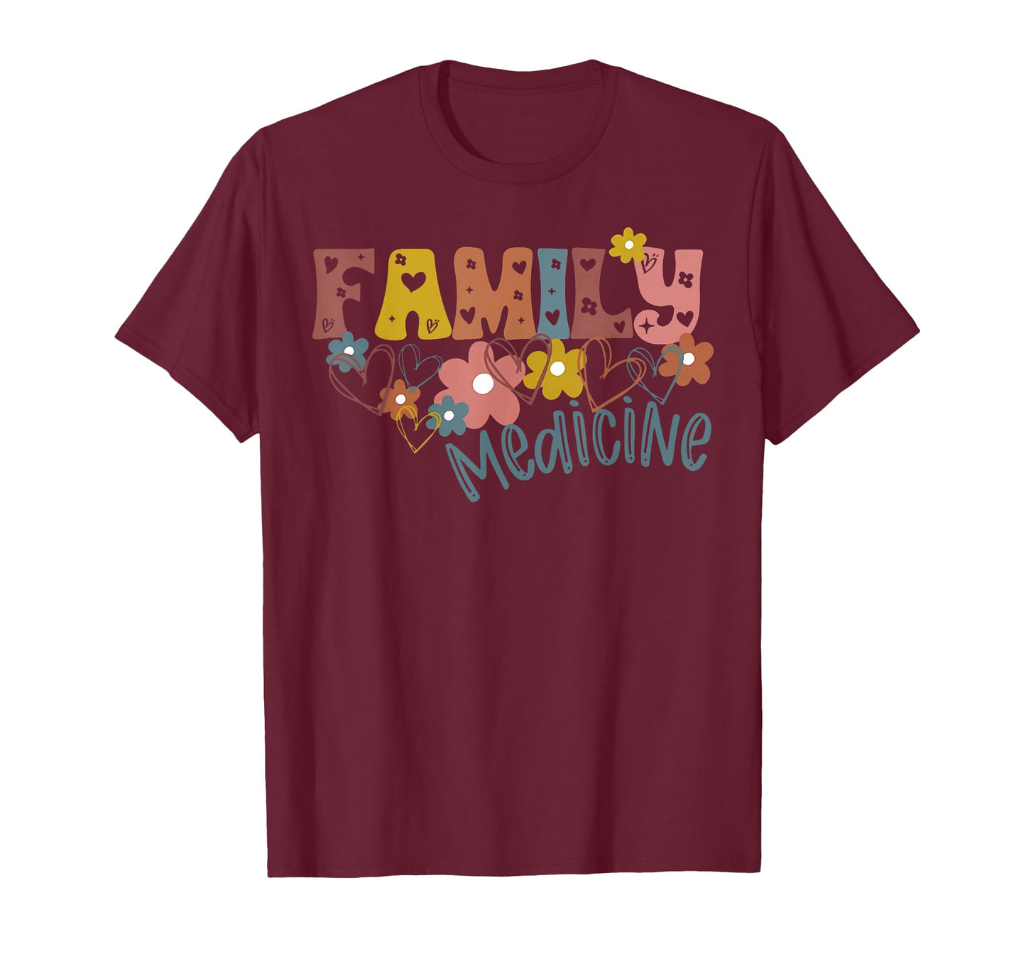 Floral Retro Family Medicine Health Clinic Office Staff T-Shirt
