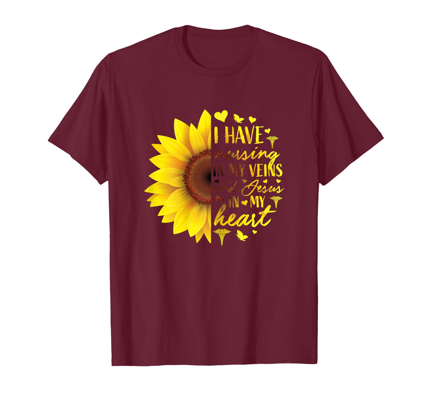 Cute Christian Nurse Shirts Women Sunflower Her RN Gifts LPN T-Shirt