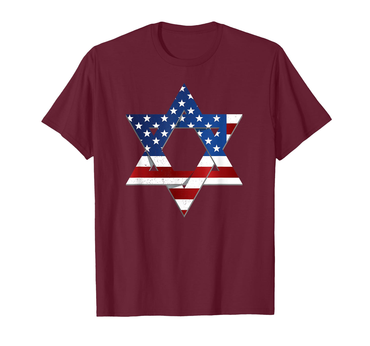Star of David Red White and Blue Jewish American Pride T-Shirt