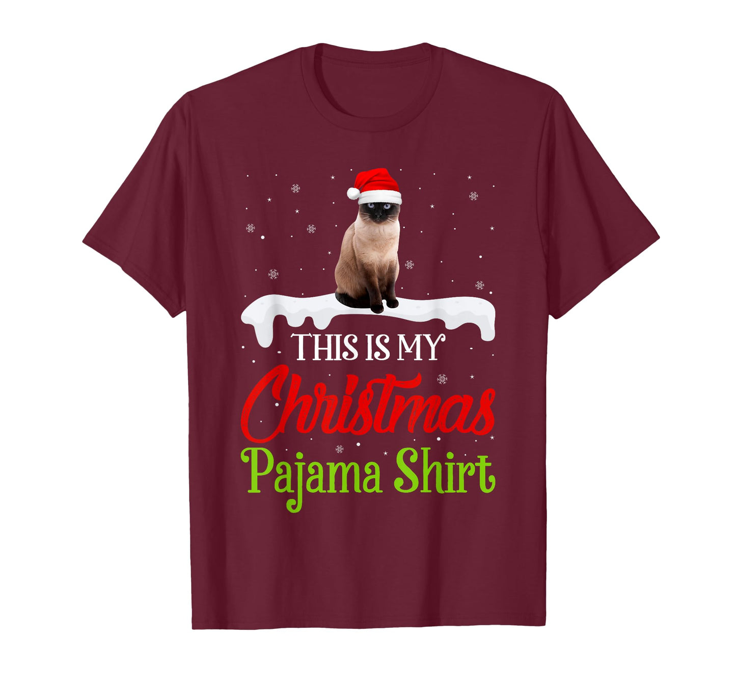 This Is My Christmas Pajama Shirt Siamese Cat Men Women Kids T-Shirt