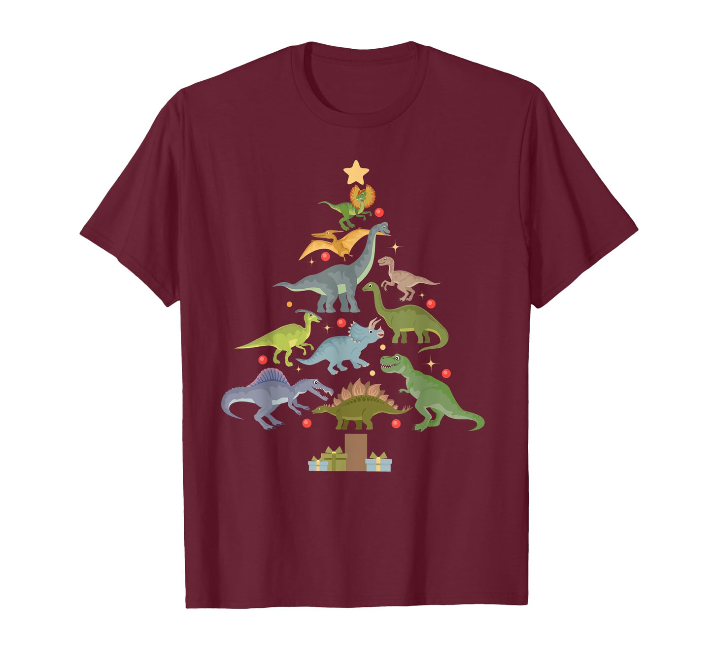 Christmas Dinosaur Tree Kids Boys Men Family Saurus Xmas T-Shirt