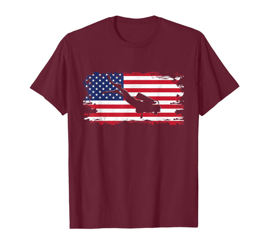 American Flag Scuba Diving Apparel - Scuba Diving T-Shirt