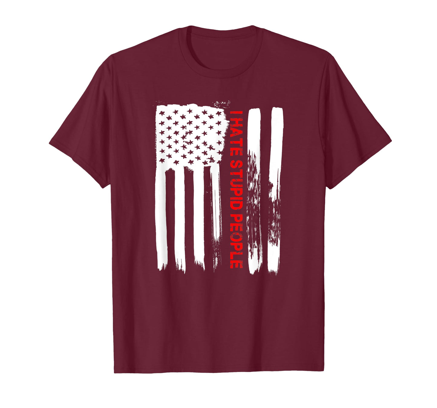 Love America I Hate Stupid People TShirt Funny USA Flag Gift T-Shirt
