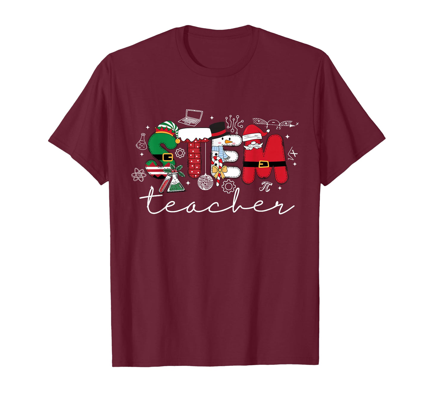 STEM Teacher Christmas Science Technology Engineering Math T-Shirt