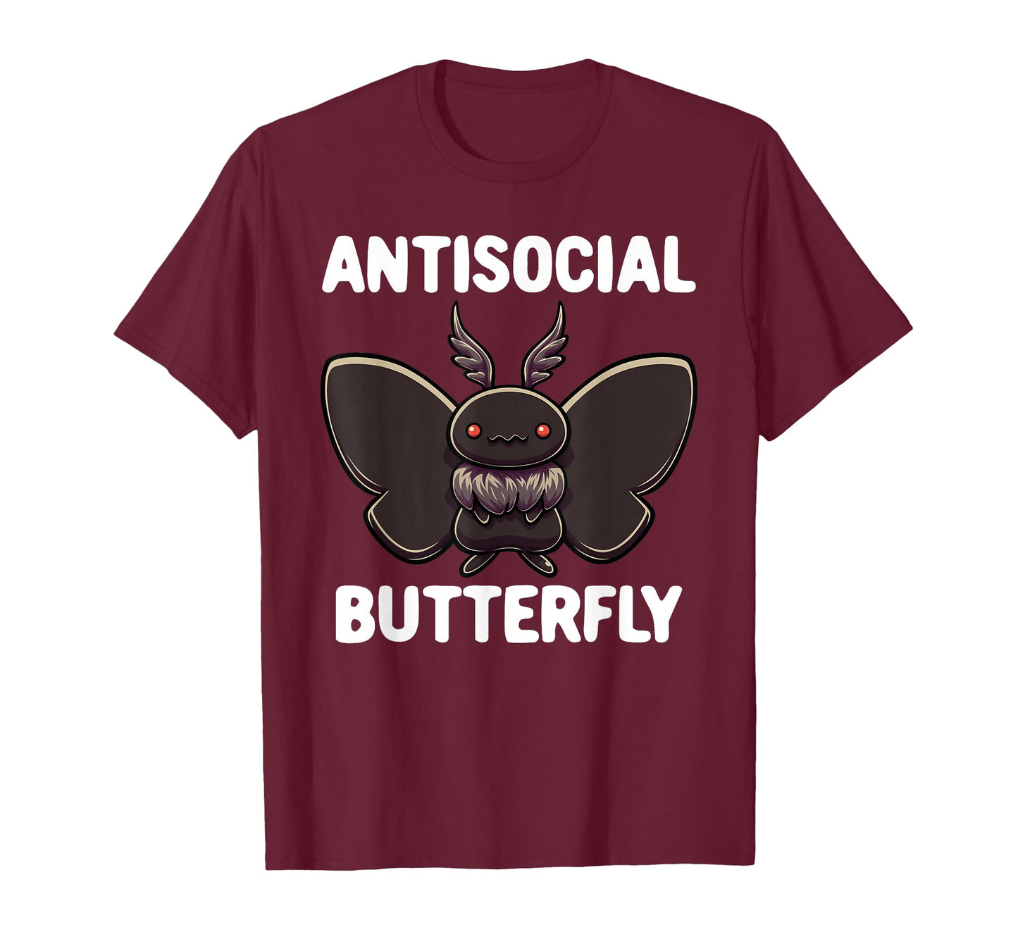 Mothman Shirt Antisocial Butterfly Introvert Cryptid T-Shirt