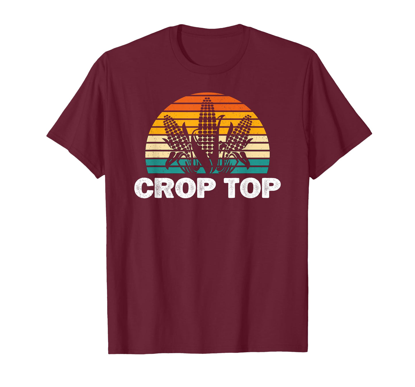 Crop Top Corn Funny Maize Corn Lover Farmer Retro T-Shirt