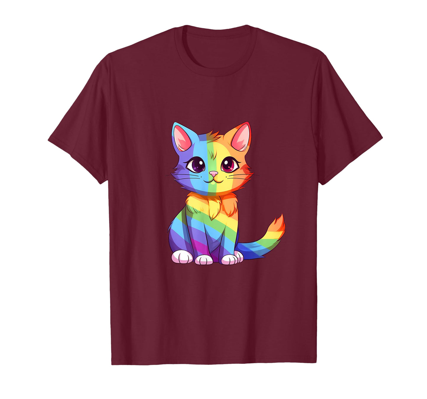 Cat - Rainbow Color - LGBTQ Ally Pride Rainbow Equality T-Shirt