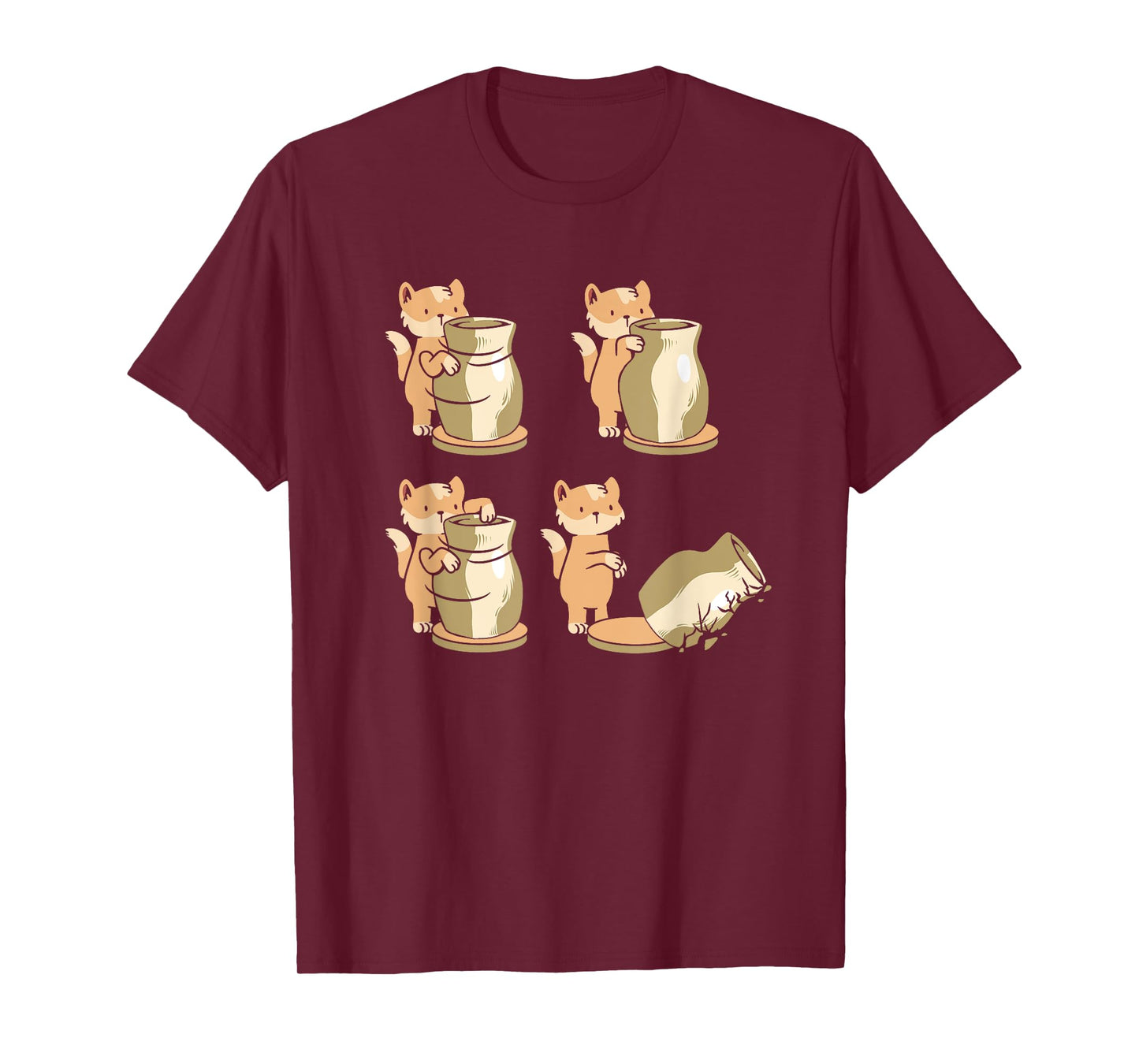 Funny Cat Pottery Wheel | Ceramics Sculpting | Clay Pottery Men Women T-Shirt
