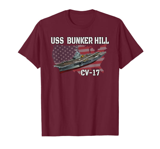 USS Bunker Hill CV-17 Aircraft Carrier Veterans Day Grandpa T-Shirt