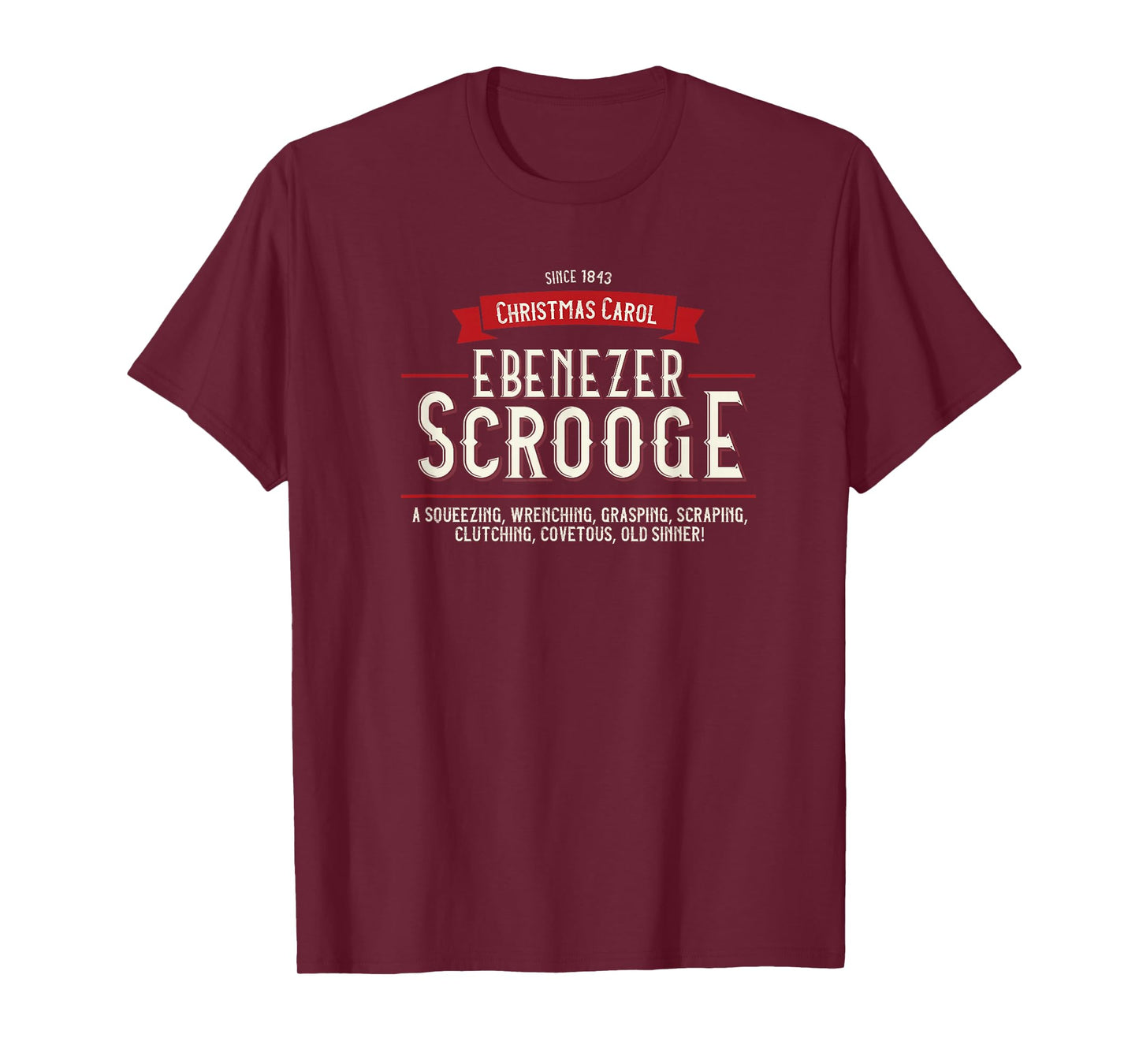 Christmas Carol, Ebenezer Scrooge, Holiday Design, Tradition T-Shirt