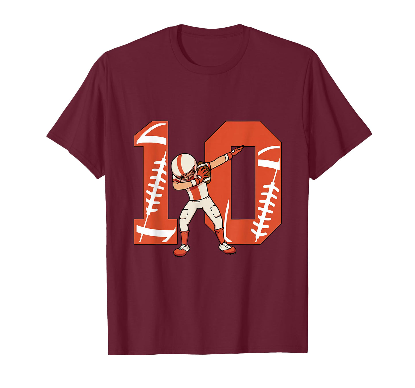 10 Years Old Boy Football Player 10th Football Birthday Kids T-Shirt