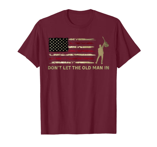 Vintage Don't Let The Old Man in American Flag Guitar T-Shirt