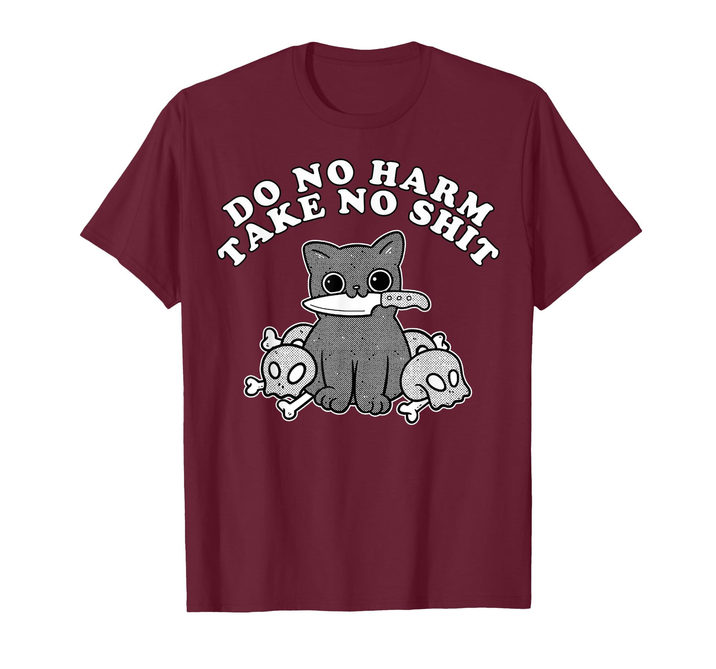 Vintage Retro Do No Harm Take No Shit Funny Cat Humor Gift Men Women T-Shirt