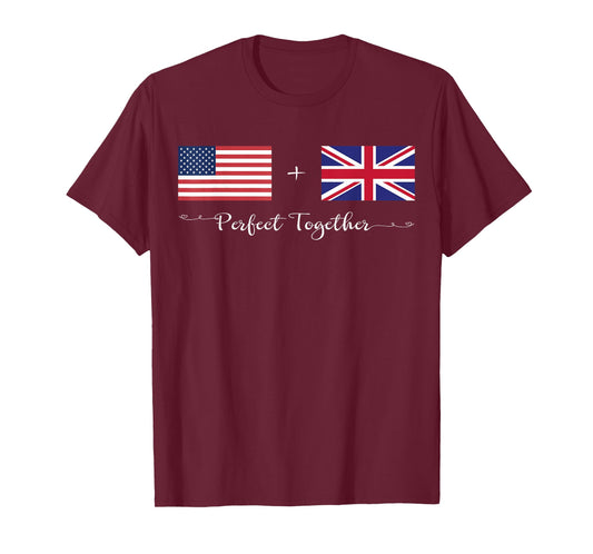American + British Perfect Together Flag T-Shirt T-Shirt