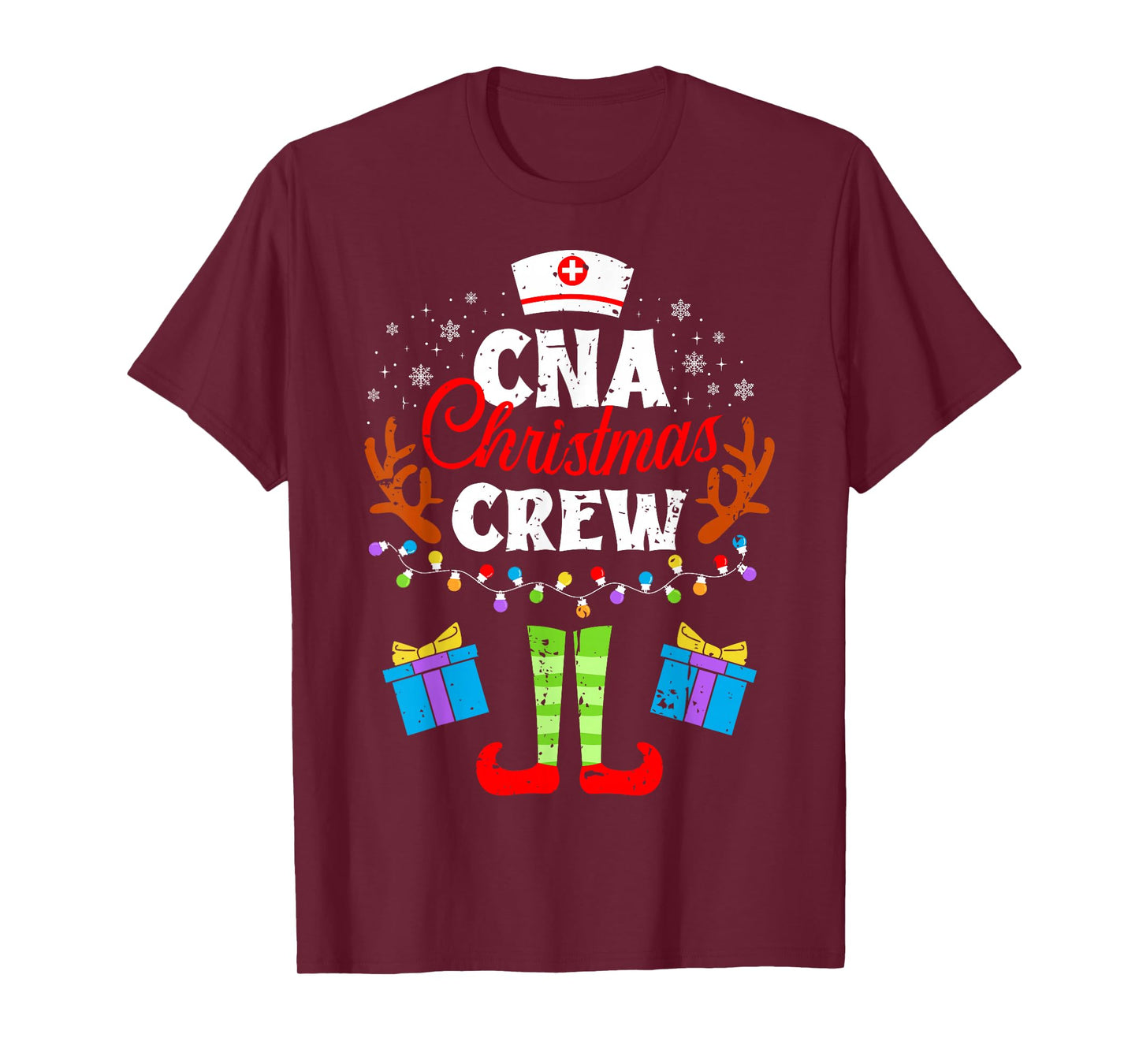 CNA Christmas Nurse Crew Nursing Women Men Pajama Xmas T-Shirt