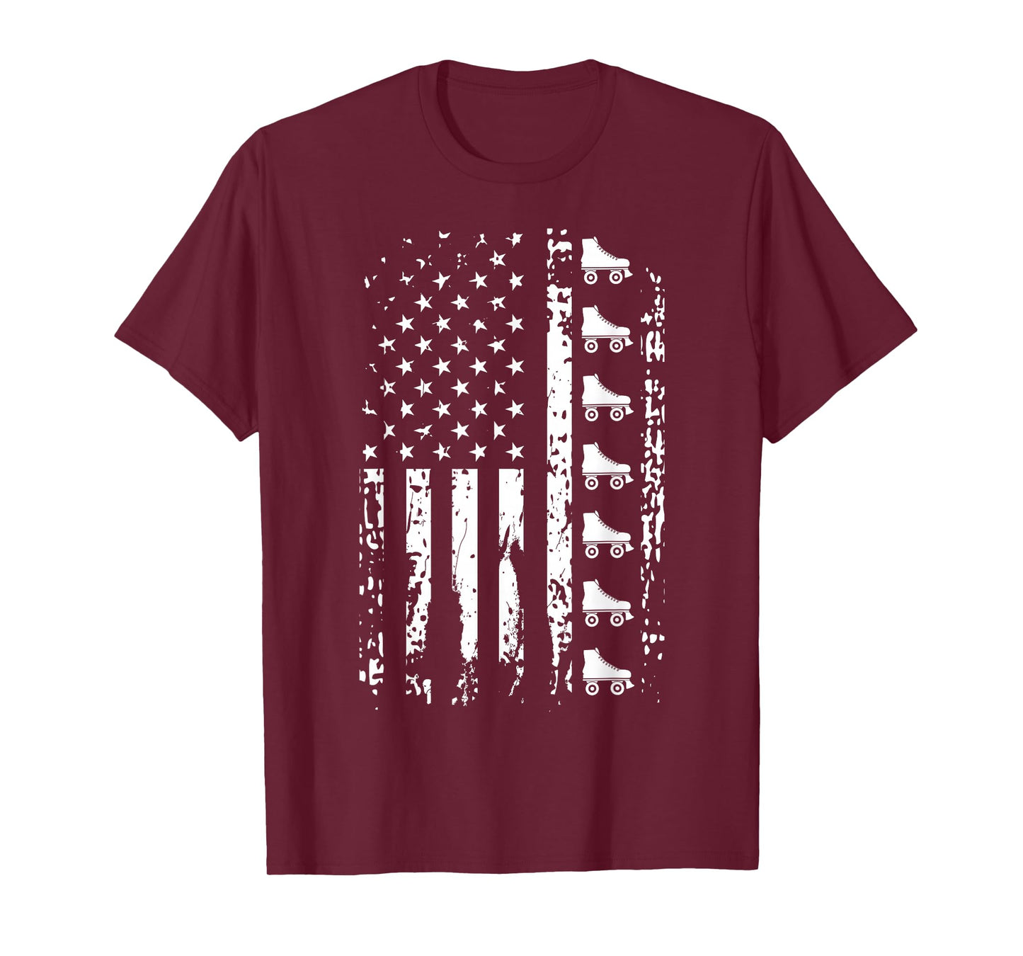 Roller Skate Shirt American Flag USA Roller Skating T-Shirt