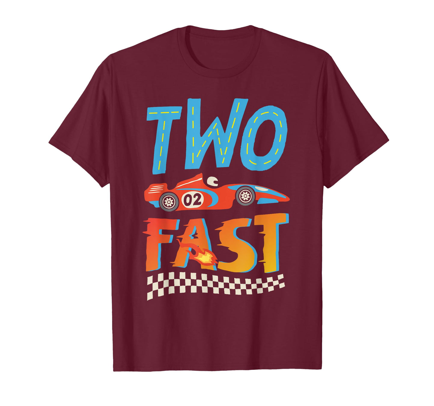 2 Fast Race Car Two Year Old Birthday Boy Racing 2nd Bday T-Shirt