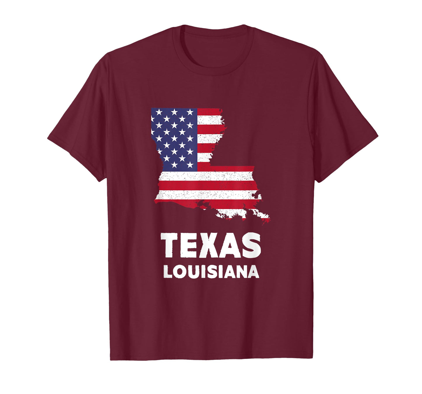Distressed Patriotic USA Flag Texas, Louisiana T-Shirt