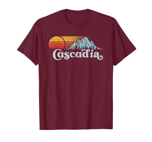 Mountain Life Outdoor Junkie Tees Vintage Cascadia Retro Distressed Vibe Mountains T-Shirt
