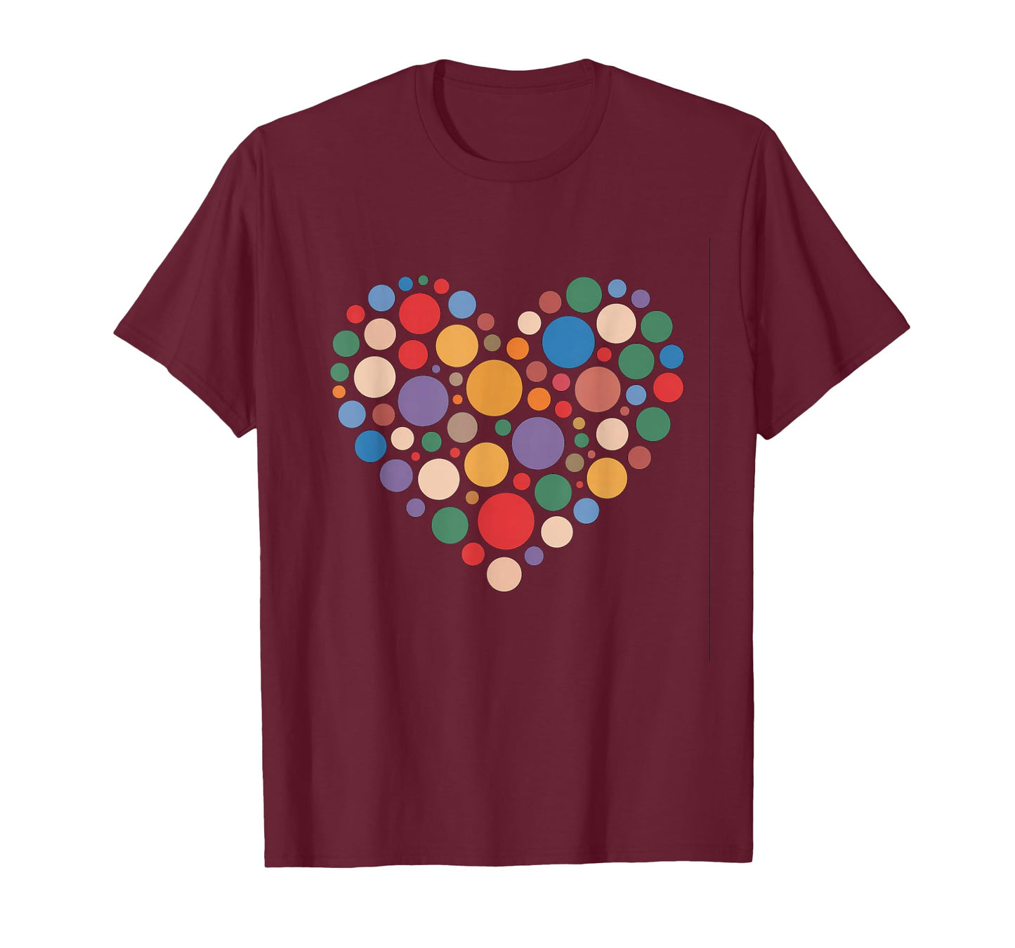 Colorful Rainbow Polka Dot Heart T-Shirt