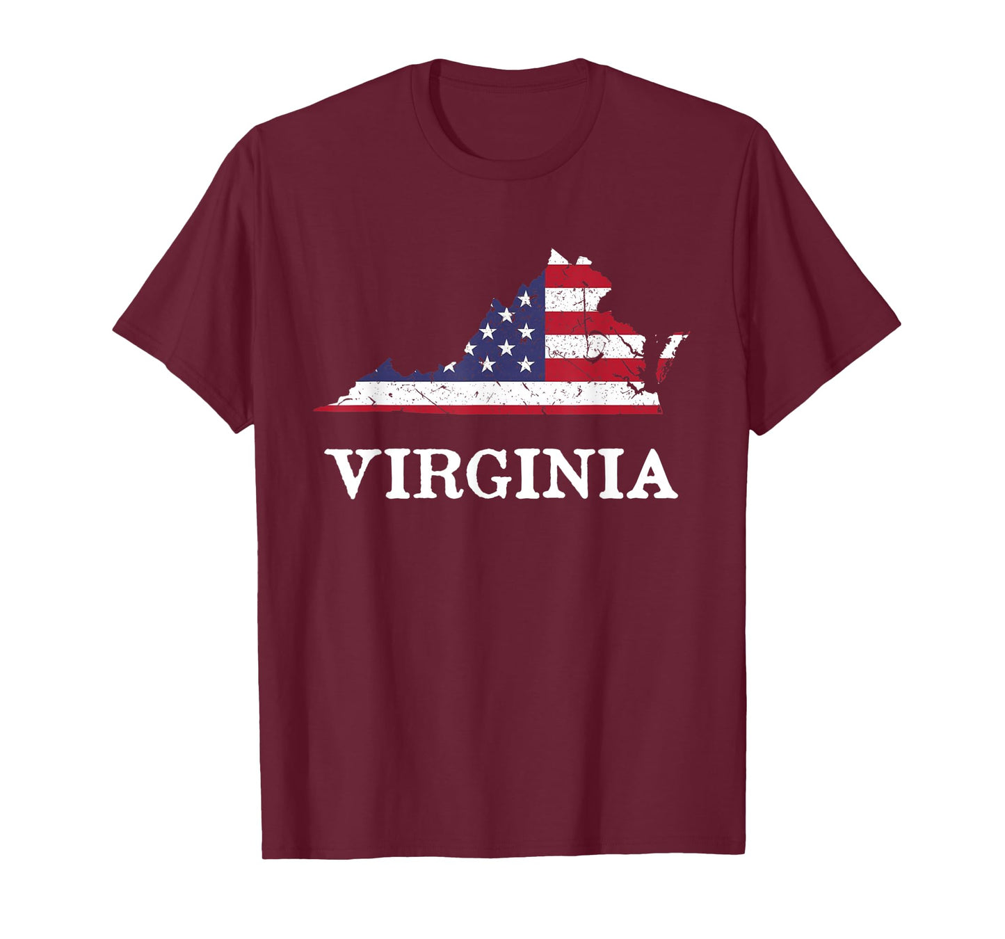Virginia Map State American Flag 4th Of July Pride Tee T-Shirt for Women Kids Men