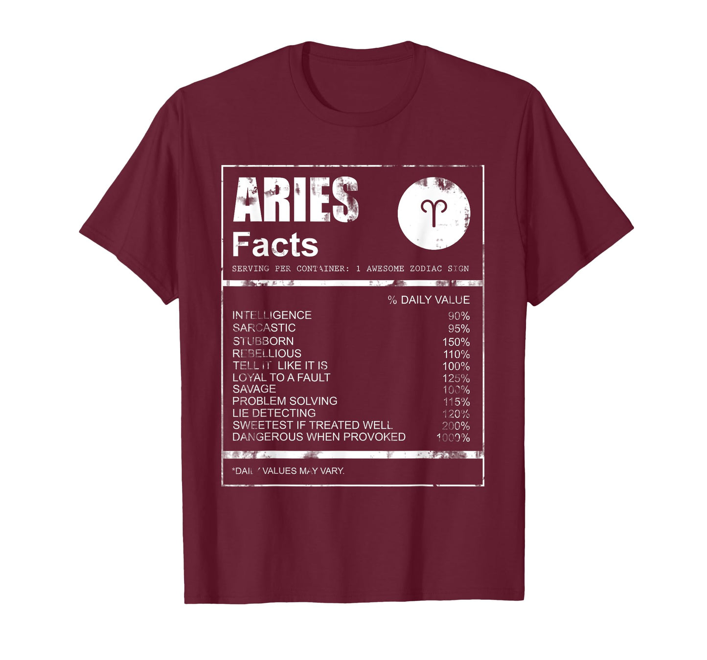 Aries Facts Zodiac Sign T-Shirt