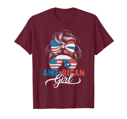 Half Puerto Rican Half American USA Flag Puerto Rico T-Shirt